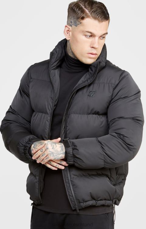 SikSilk Schwarze Blasejacke mit geprägtem Logo Männer 680DH479 Bekleidung