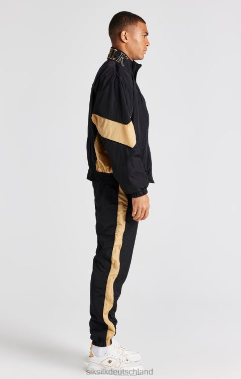 SikSilk Schwarze Bomberjacke mit Einsätzen Männer 680DH468 Bekleidung