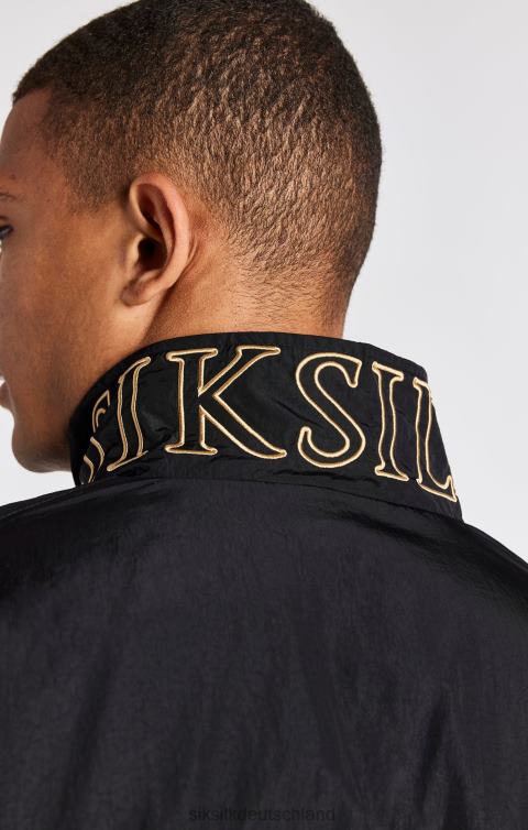 SikSilk Schwarze Bomberjacke mit Einsätzen Männer 680DH468 Bekleidung