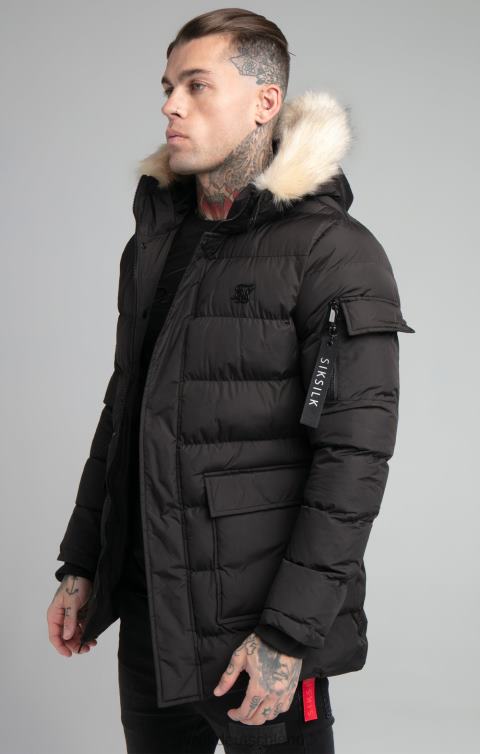 SikSilk Schwarzer Expeditionsparka Männer 680DH493 Bekleidung