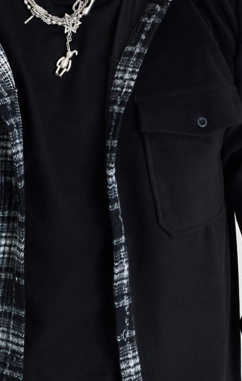 SikSilk Schwarzes kontrastierendes Kapuzenshirt Männer 680DH490 Bekleidung