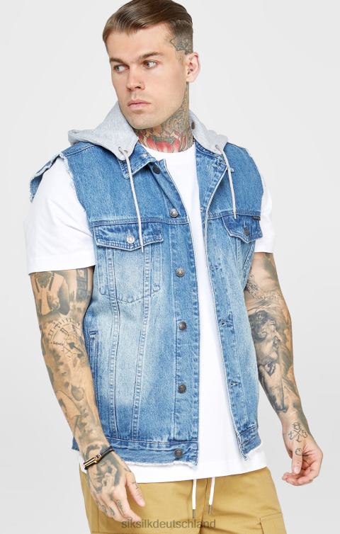SikSilk Spül- und Jeansweste Männer 680DH473 Bekleidung