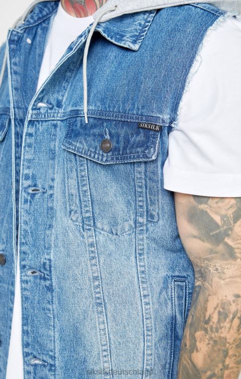 SikSilk Spül- und Jeansweste Männer 680DH473 Bekleidung