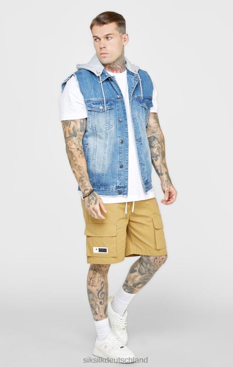 SikSilk Spül- und Jeansweste Männer 680DH473 Bekleidung