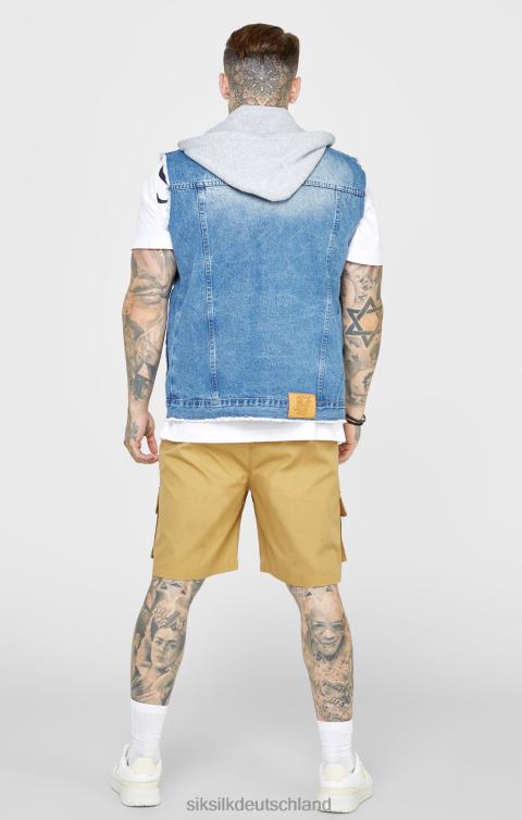 SikSilk Spül- und Jeansweste Männer 680DH473 Bekleidung