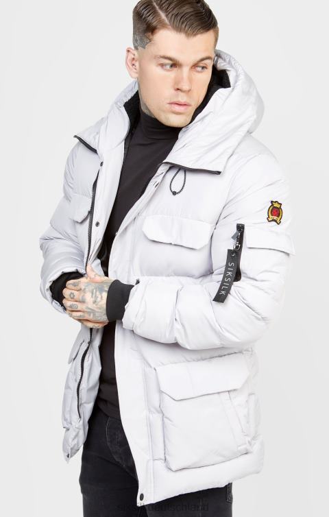 SikSilk graue Parkajacke Männer 680DH487 Bekleidung