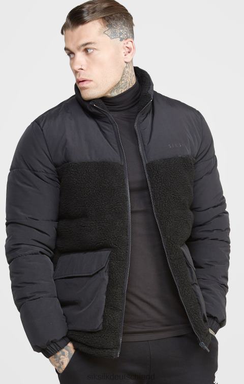 SikSilk schwarze Blasenjacke Männer 680DH494 Bekleidung