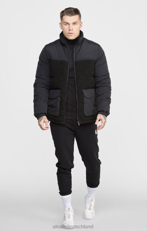 SikSilk schwarze Blasenjacke Männer 680DH494 Bekleidung