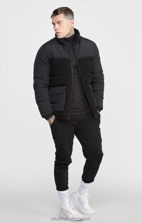 SikSilk schwarze Blasenjacke Männer 680DH494 Bekleidung