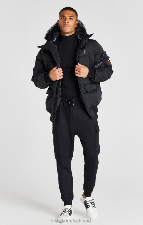 SikSilk schwarze Bomberjacke Männer 680DH483 Bekleidung