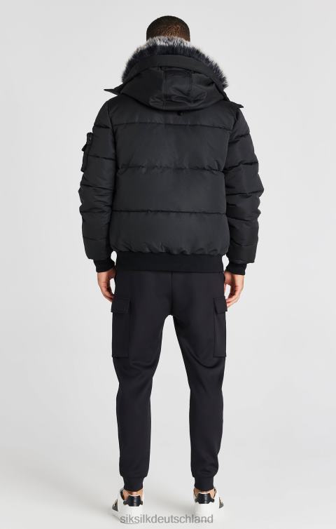 SikSilk schwarze Bomberjacke Männer 680DH483 Bekleidung