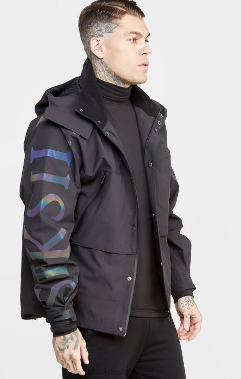 SikSilk schwarze technische Jacke Männer 680DH484 Bekleidung