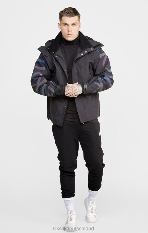 SikSilk schwarze technische Jacke Männer 680DH484 Bekleidung