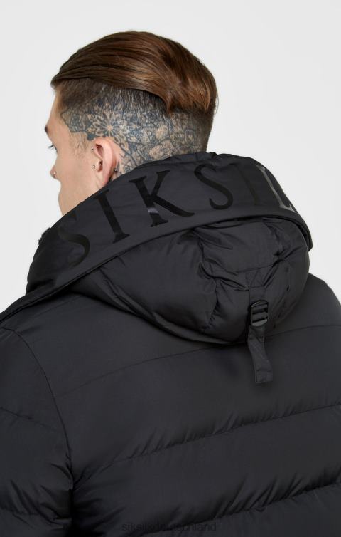 SikSilk schwarzer Parka-Mantel Männer 680DH480 Bekleidung