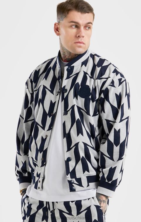 SikSilk x Bomberjacke mit Messi-Marinemonogramm Männer 680DH498 Bekleidung