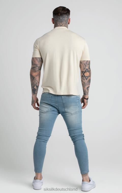 SikSilk Beiges T-Shirt mit hohem Kragen Männer 680DH378 Bekleidung