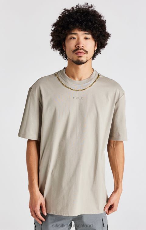 SikSilk Beiges, übergroßes Ketten-T-Shirt Männer 680DH392 Bekleidung