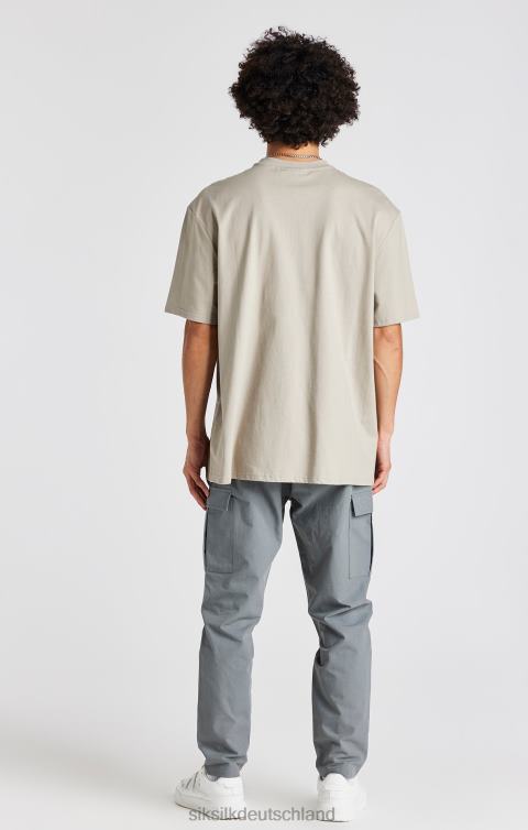 SikSilk Beiges, übergroßes Ketten-T-Shirt Männer 680DH392 Bekleidung