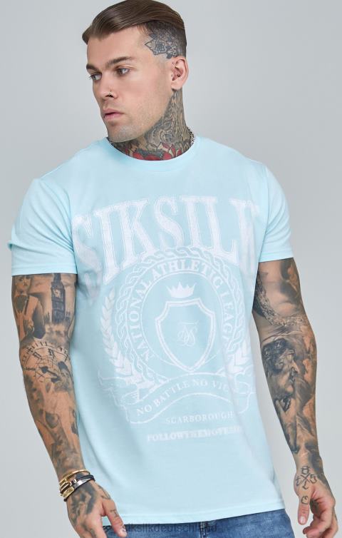 SikSilk Blaues Uni-T-Shirt mit kastiger Passform Männer 680DH396 Bekleidung