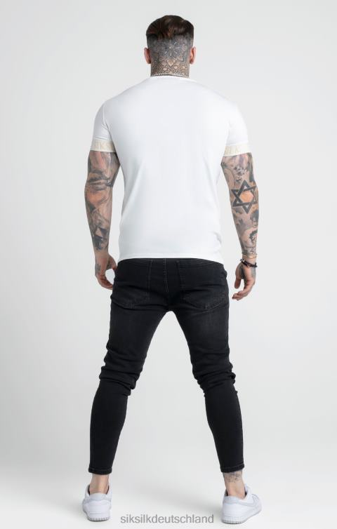 SikSilk Ecrufarbenes T-Shirt mit elastischen Bündchen Männer 680DH367 Bekleidung