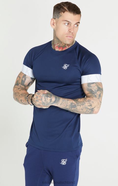 SikSilk Marineblaues T-Shirt mit elastischen Bündchen Männer 680DH369 Bekleidung