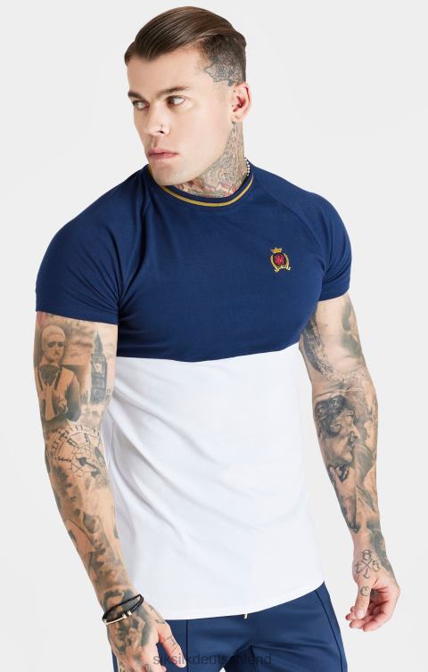 SikSilk Marineblaues, geschnittenes und genähtes Muscle-Fit-T-Shirt Männer 680DH377 Bekleidung