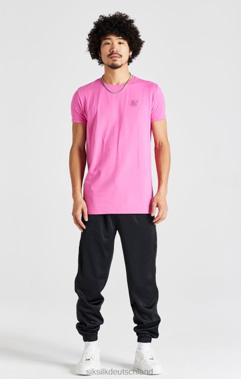 SikSilk Rosafarbenes, kurzärmliges Muscle-Fit-T-Shirt Männer 680DH395 Bekleidung