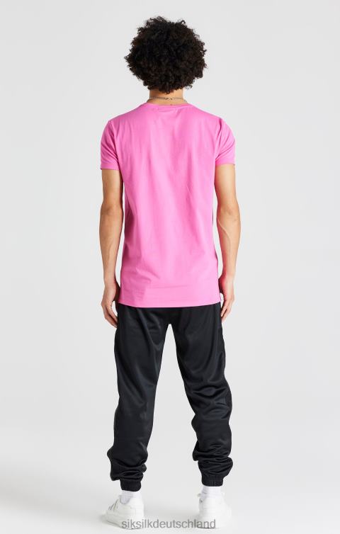 SikSilk Rosafarbenes, kurzärmliges Muscle-Fit-T-Shirt Männer 680DH395 Bekleidung