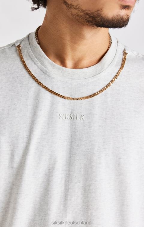 SikSilk Schneemergeliges, übergroßes Ketten-T-Shirt Männer 680DH388 Bekleidung