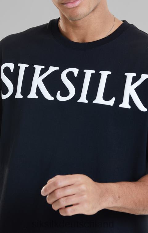 SikSilk Schwarzes T-Shirt mit entspannter Passform Männer 680DH407 Bekleidung