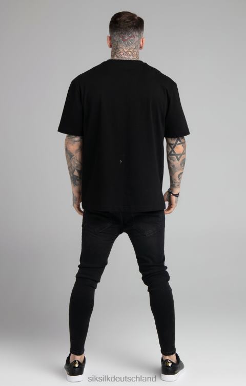 SikSilk Schwarzes T-Shirt mit entspannter Passform Männer 680DH407 Bekleidung