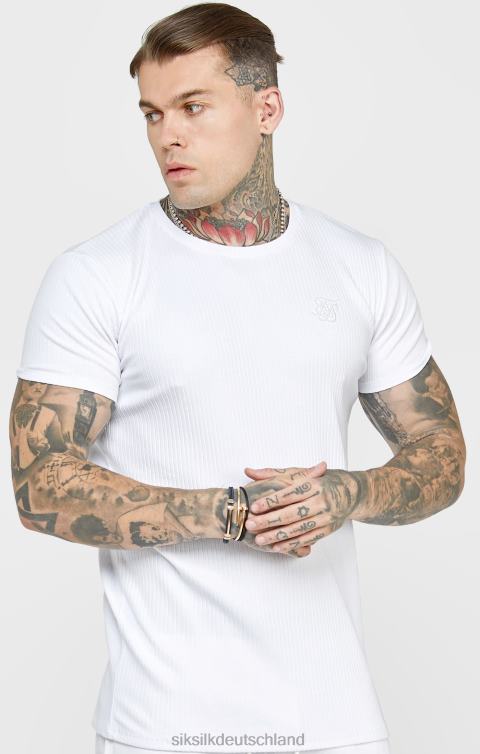 SikSilk Weißes T-Shirt aus Rippstrick Männer 680DH381 Bekleidung