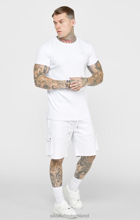SikSilk Weißes T-Shirt aus Rippstrick Männer 680DH381 Bekleidung