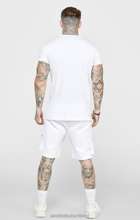 SikSilk Weißes T-Shirt aus Rippstrick Männer 680DH381 Bekleidung