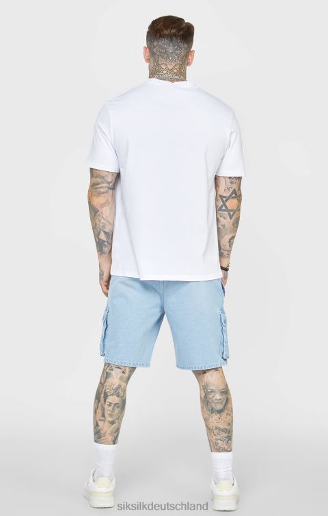 SikSilk Weißes, übergroßes College-T-Shirt Männer 680DH394 Bekleidung