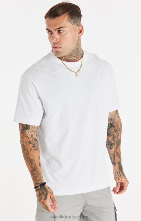 SikSilk Weißes, entspanntes, bedrucktes Ketten-T-Shirt Männer 680DH393 Bekleidung