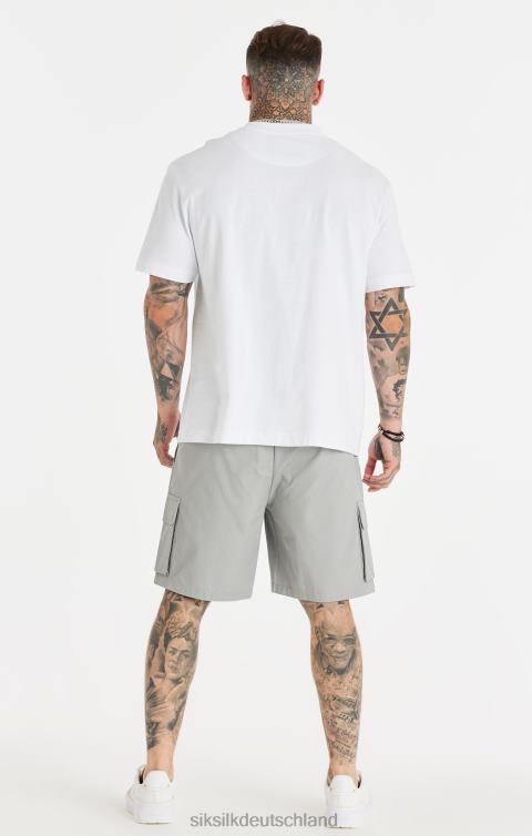 SikSilk Weißes, entspanntes, bedrucktes Ketten-T-Shirt Männer 680DH393 Bekleidung