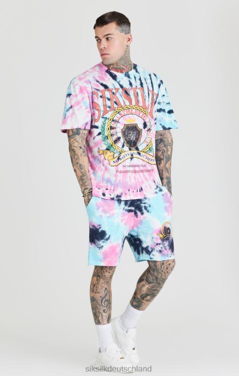 SikSilk Übergroßes Uni-T-Shirt mit Batikmuster Männer 680DH403 Bekleidung