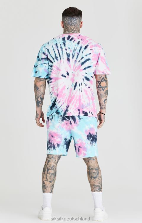 SikSilk Übergroßes Uni-T-Shirt mit Batikmuster Männer 680DH403 Bekleidung