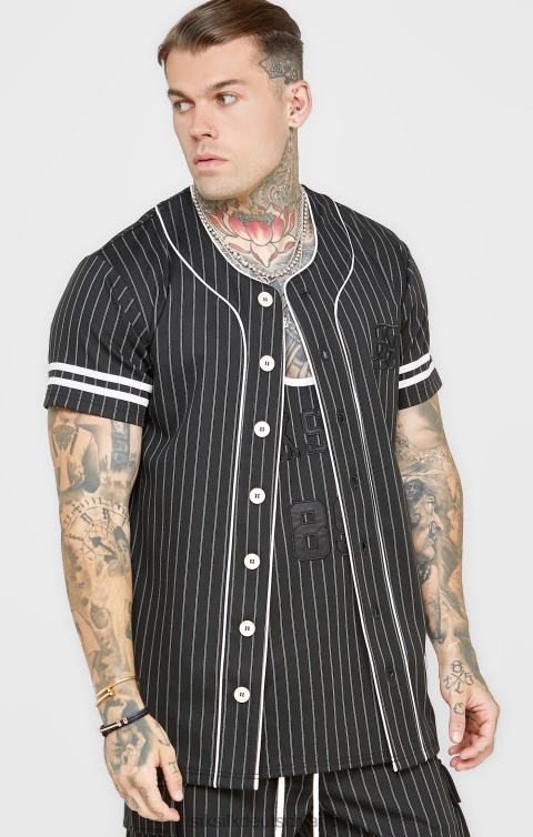 SikSilk schwarzes Baseballtrikot Männer 680DH390 Bekleidung