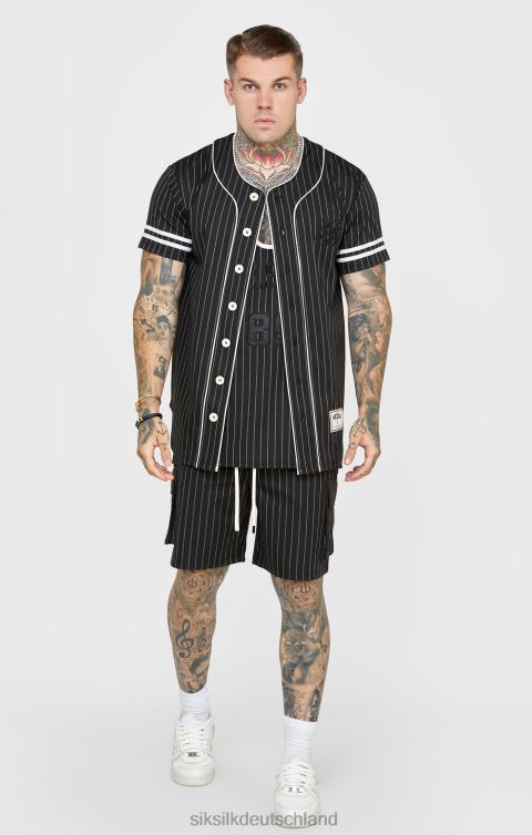 SikSilk schwarzes Baseballtrikot Männer 680DH390 Bekleidung