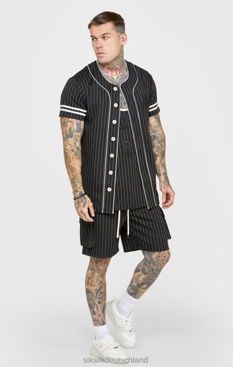 SikSilk schwarzes Baseballtrikot Männer 680DH390 Bekleidung