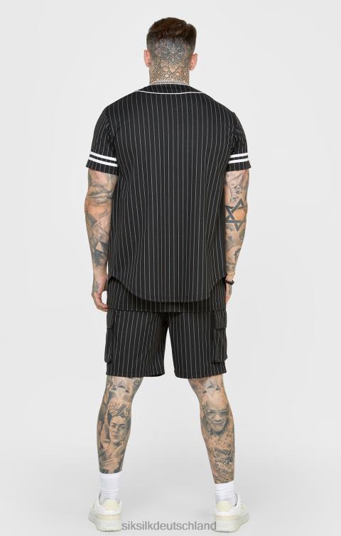 SikSilk schwarzes Baseballtrikot Männer 680DH390 Bekleidung