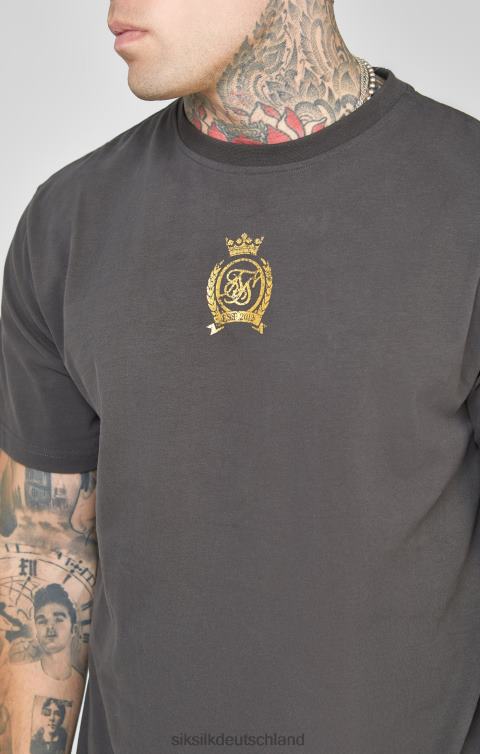 SikSilk schwarzes Folien-T-Shirt Männer 680DH375 Bekleidung