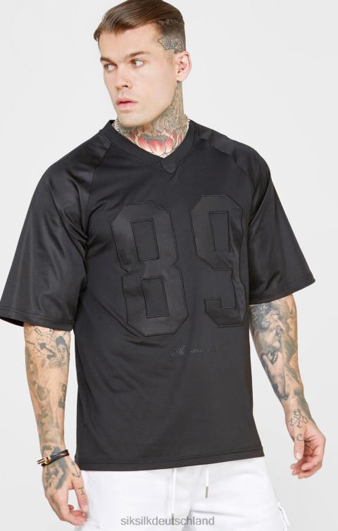 SikSilk schwarzes, übergroßes Kurzarm-T-Shirt Männer 680DH402 Bekleidung