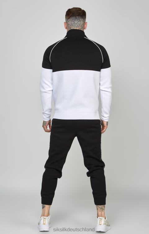 SikSilk Schwarzes Set aus Oberteil und Jogginghose mit 1/4-Reißverschluss Männer 680DH505 Bekleidung