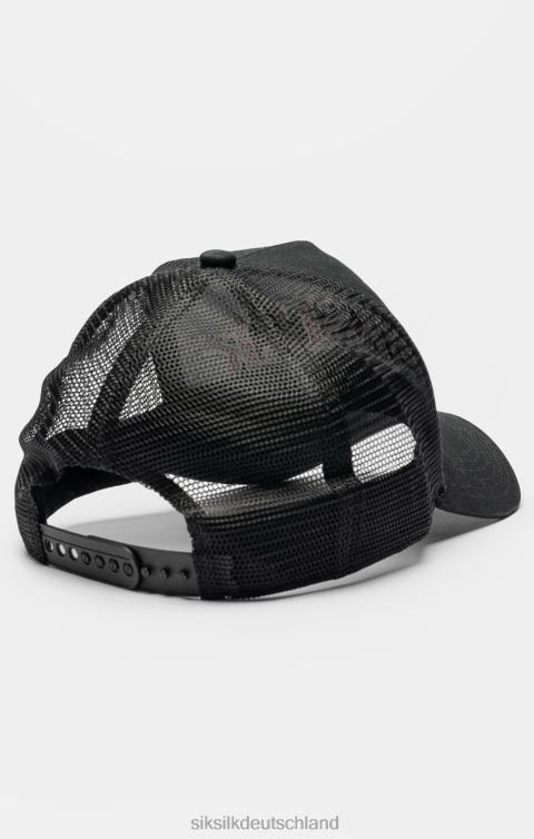 SikSilk Schwarze Trucker-Kappe aus Netzstoff mit Shadow-Logo unisex 680DH225 Zubehörteil