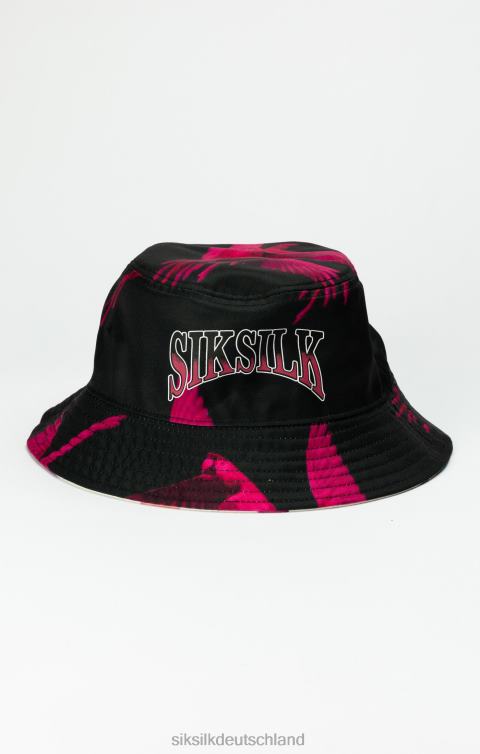 SikSilk Schwarzer, umkehrbarer Fischerhut mit Aufdruck unisex 680DH232 Zubehörteil